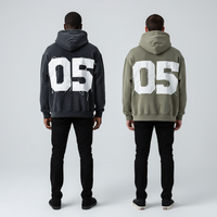 Sweat à capuche court vintage pour hommes personnalisé coton éponge français Streetwear en détresse broderie Patch lavage à l'acide fermeture éclair impression en relief