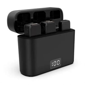 Streaming <b>Microphone</b> Lavalier <b>Wireless</b> <b>Microphone</b> Noise Cancelling <b>Microphone</b> with Charging case and Battery Level Indicator - Product Image 2