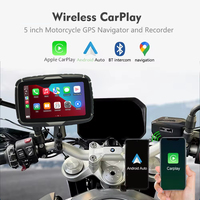 Caméra embarquée DVR pour moto, 5 pouces, étanche IP67, moniteur, 1080P, double caméra, écran tactile, lien miroir, compatible CarPlay