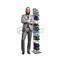 Porte-panier en fil métallique suspendu, vente en gros d'usine, magasin de détail, étagère, chapeau, chapeau, présentoir, rack, tour, produit