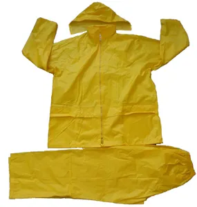 High quality raincoat 170t polyester with PVC coated rain suit