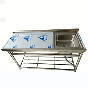 Lavello da <span class=keywords><strong>Cucina</strong></span> Autoportante in Acciaio Inox Grande 160x60cm con Piano di Lavoro, Vasca Singola per Casa, Hotel, Ristorante, Lavanderia, <span class=keywords><strong>Cucina</strong></span> - Product Image 6