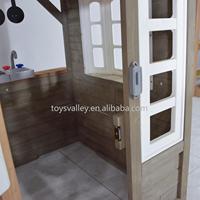 Maisonnette de jeu en bois résistante aux intempéries pour enfants, avec toit en plastique multicolore, pour jardin et parc, Valleyy