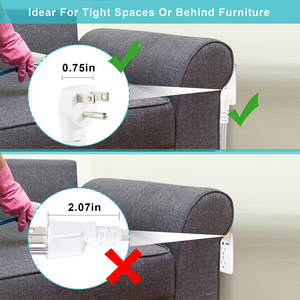 Usa Nema 5-15p Белый 3-жильный плоский кабель SPT-3 14AWG Usa кабель питания 110v удлинитель 1FT - Product Image 2