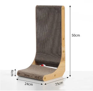 Rascador para Gatos en Forma de L, Material de Madera con Juguete de Bola, Protege los Muebles, Rascador de Cartón para Gatos - Product Image 6