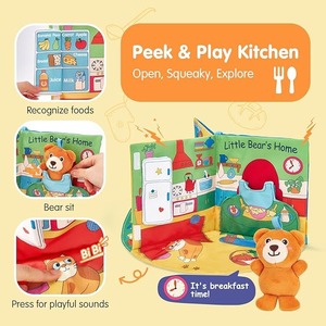 Libro de actividades suave para bebés, para estimular el tacto y el tiempo boca abajo, juguete para bebés con diseño de avión, para cumpleaños y para rellenar cestas de Pascua - Product Image 4