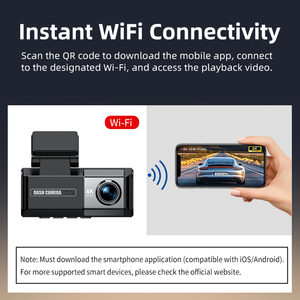 Dash Cam <span class=keywords><strong>2</strong></span> canali 2160P <span class=keywords><strong>DVR</strong></span> 3.69 pollici ip LCD doppia lente Dash Cam 4k + 2k scatola nera F1.8 con monitoraggio di parcheggio per agente - Product Image 4