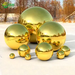 OEM & ODM 304 316大型金属空心球广场装饰镜抛光钛金精品不锈钢空心球