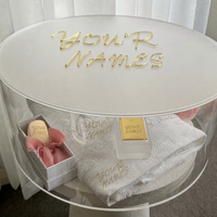 Usine en gros taille personnalisée ronde catholique baptême boîte mariage Souvenir acrylique boîte