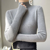 JAC22 F23592 Pull en tricot à col haut pour femmes, nouveau modèle