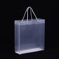 Sac fourre-tout transparent personnalisé avec logo, sac fourre-tout en plastique, sac cadeau transparent givré en PVC