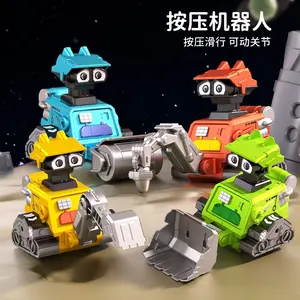 儿童太空探索机器人挖掘机惯性工程车儿童玩具