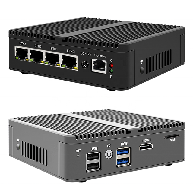 Fanless J1900 Industrial Mini PC 8GB DDR3 128GB SSD J5005/N2840/E3825 4xi211 Ethernet Embedded Industrial Server