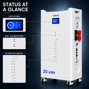 Batterie onduleur empilable 20 kWh pour appareils électroménagers 51,2 V 400 Ah LiFePO4 6,2 kW Hybride avec BMS intelligent CAN/WiFi RS485 et surveillance 8000 cycles - Product Image 4