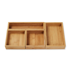 Bamboo Desktop Organizer Rectangular Multi Compartment Storage <b>Box</b> For Office Desk Organization Wuyishan Made - Product Image 2
