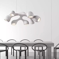 Lustre Moderne Abstrait Blanc Texturé Suspension pour Salle à Manger Salon Creative Art Décor Luminaire