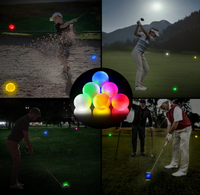 Balle de golf LED deux pièces prête à expédier 6 options de couleurs allument des balles lumineuses pour l'entraînement de nuit et la pratique