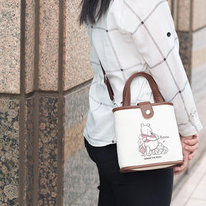 2024 Ladies' Vintage Pattern Canvas Genuine Leather Handbag Hot Selling Crossbody <b>Bags</b> <b>Nylon</b> Lining <b>Zipper</b> Closure Printed - Product Image 6