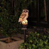 Lampe solaire LED d'extérieur en forme de hibou, étanche IP65, 6V DC, en plastique, CRI80, détachable, à 360°, pour décoration de jardin et allée