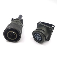 Circular Connector, VG95234 Series, Straight Plug, 6 Contacts, Crimp Pin, Reverse Bayonet, 14S-6