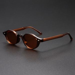 Lunettes de soleil ovales rétro tendance 2025 avec rivets punk, protection UV400, monture TR90 petite taille, personnalisables avec logo - Product Image 2