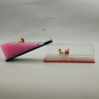 Presse-papiers liquide en acrylique avec figurine flottante, motif Père Noël, souvenir d'attraction touristique, décoration de bureau de Noël