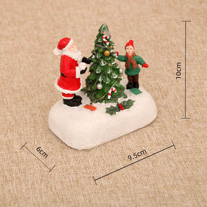 2025 decoraciones navideñas luminosas resina Micro paisaje adornos Santa Claus árbol de Navidad muñeco de nieve adornos de escritorio - Product Image 6