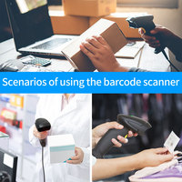 Lector de Códigos de Barras 1D con Cable Xincode, Escáner de Códigos de Barras Láser USB Portátil, Pistola Escaneadora de Códigos de Mercancías, Escáner de Inventario X-9100