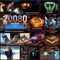 Tablet Android 15 5G yang Tangguh, Tablet Tahan Air 2K 11 inci untuk Luar Ruangan, Gemini AI/IP68/5G LTE WiFi/Face ID/OTG/GPS/Lampu Camping