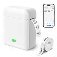 Imprimante d'étiquettes portable BT sans fil, sans encre, avec modèles d'applications intégrés et découpeur intégré pour l'école, le bureau et le rangement