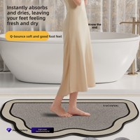 Tapis de sol de salle de bain antidérapant et absorbant, paillasson de douche, tapis d'entrée de toilettes résistant aux taches, en matériau de boue de diatomée, forme extraterrestre