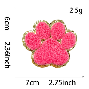 Parche de chenilla con lazo y purpurina dorada, termoadhesivo, para toallas, sombreros, bolsos y sudaderas - Product Image 3
