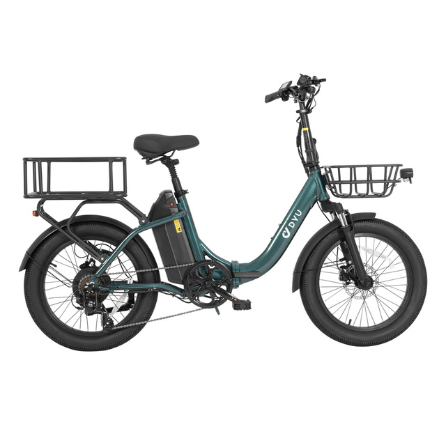 20 Inch Lithium Battery Foldable Bike Women Cargo Electric Motor Bicycle 7 Speed Cruiser Fat Tyre Electric Bike