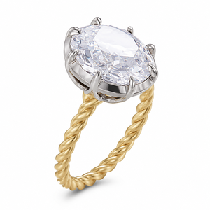 Anello Nuziale Intrecciato a Rosa Traforata per Donne, Gioiello da Dito Elegante e di Lusso - Product Image 1