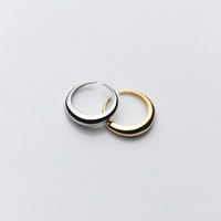 925 argent Sterling plaine anneau réglable ouvert plaqué or Knuckle bagues fête minimaliste mode bijoux pour les femmes