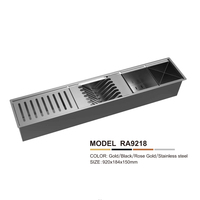 Meilleure Vente Usine : Évier de Cuisine de Luxe en Acier Inoxydable Fait Main avec Égouttoir et Porte-Couteaux pour Restaurant