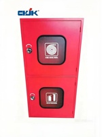Armoire verticale pour enrouleur de tuyau d'incendie avec double porte haut-bas, coffre de rangement sécurisé pour matériel de lutte contre l'incendie