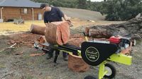 Fendeuse de bûches rapide cinétique Forestwest 6,5 CV 34T avec engrenage et moteur - Force de fendage de 34 tonnes certifiée CE pour le bois de chauffage à haut volume