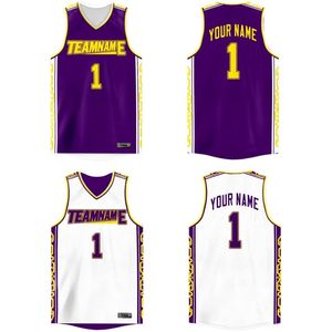 Maillot de basket-ball réversible personnalisé en mesh respirant, uniforme de performance avec nom et numéro personnalisés, col en V, anti-humidité pour homme et garçon - Product Image 1