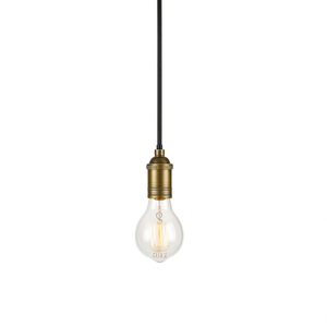 Mini lampe suspendue industrielle de style loft, en laiton, base d'ampoule E26, 1 lumière, abat-jour rond en verre, blanc chaud doux 2700K - Product Image 1