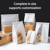 Vente en gros Pochette en papier en coton blanc pour boulangerie personnalisée Sac d'emballage de pain debout avec cravate en étain et fenêtre transparente