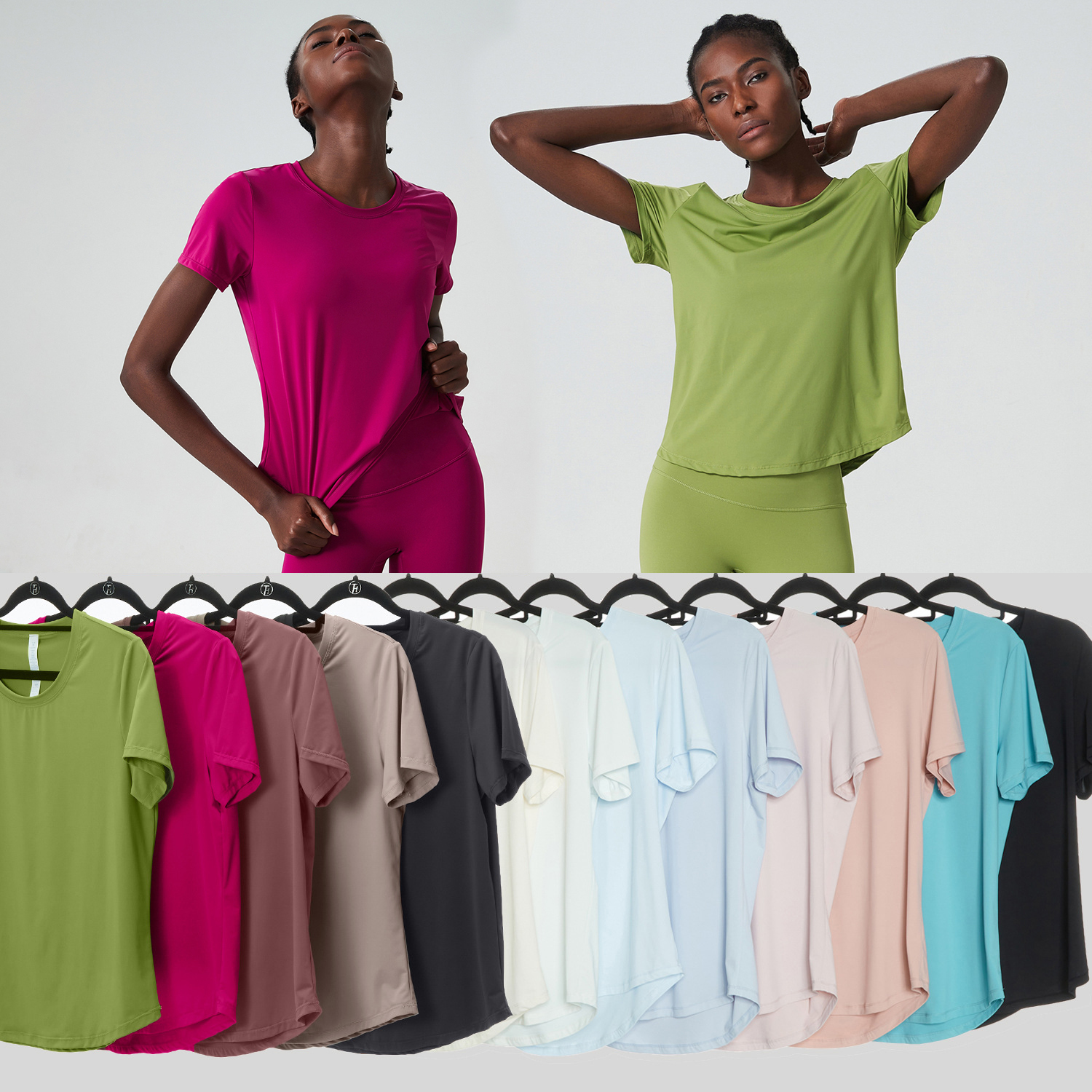 Summer Loose Fitness Short Sleeve Yoga Top Breathable Quick Dry Casual Gym Workout T-Shirts for Ladies