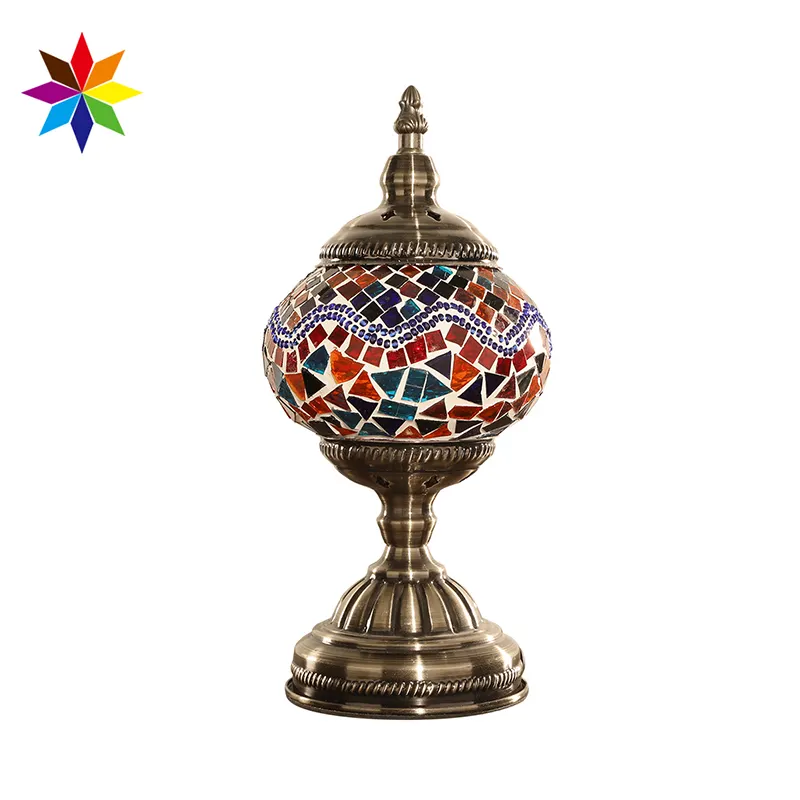 テーブルランプガラス手作りモザイクトルコの豪華なティファニーランプヴィンテージ家の装飾ナイトベッドランプ