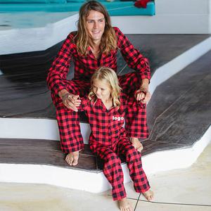 Natal personalizado Matching Xadrez Imprimir Pijama De Férias De Malha Família Pijama De Natal PJs Set - Product Image 3