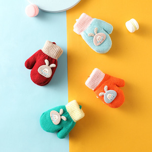 Luvas infantis para outono e inverno: velo de camada dupla e luvas de bebê engroçadas, quentes e fofas dos desenhos animados com juntas de dedos - Product Image 5