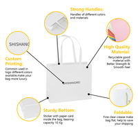 Sac à bijoux en kraft blanc résistant aux déchirures, pochette robuste à soufflets avec anse en ruban, testé pour l'emballage cadeau de colliers et bracelets