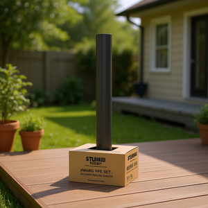 Tenda da Sole Pfe Set 236.2x96.5 in Ferro Antracite Autoportante per Patio Esterno Moderna con Azionamento Manuale - Product Image 2