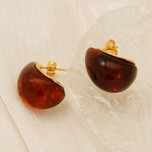 ZOGXIN Stud Earrings Geometric Water Drop Shape Gold Plated For Women Fashion Jewelry Multi Color Available - Product Image 3