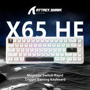 คีย์บอร์ดเกมมิ่งแบบมีสาย ATTACK SHARK X65 HE พร้อมสวิตช์แม่เหล็กแบบเร็ว 67 ปุ่ม RGB แบบถอดเปลี่ยนได้ - Product Image 5
