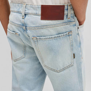 Nouveau jean décontracté pour homme, coupe droite ajustée, taille haute, léger, en toile, respirant, écologique, 100 % coton - Product Image 3